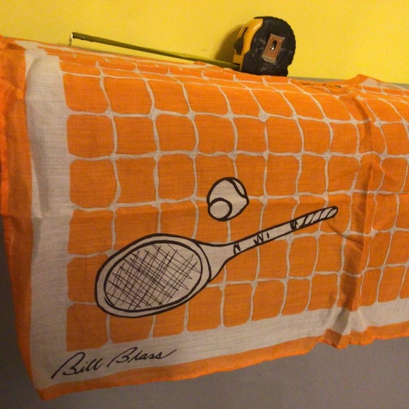 Vintage Bill Blass Silky Tennis Scarf Bandana - Picture 6 of 7